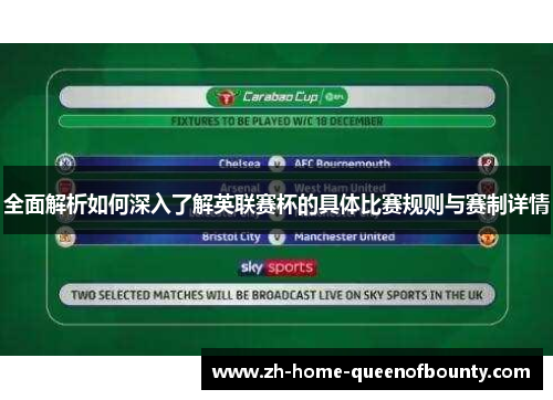 全面解析如何深入了解英联赛杯的具体比赛规则与赛制详情