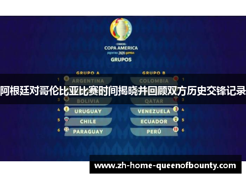 阿根廷对哥伦比亚比赛时间揭晓并回顾双方历史交锋记录
