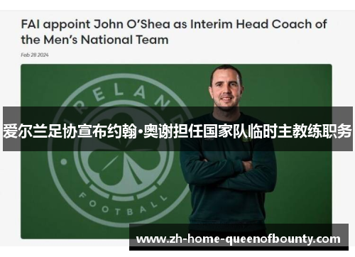 爱尔兰足协宣布约翰·奥谢担任国家队临时主教练职务